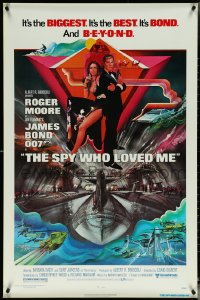 5s1065 SPY WHO LOVED ME 1sh 1977 great art of Roger Moore as James Bond by Bob Peak!