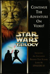 5s0127 STAR WARS TRILOGY 27x40 video poster 2000 Mark Hamill, Yoda, Darth Vader!