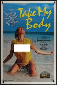 5s1086 TAKE MY BODY video/theatrical 25x38 1sh 1984 she'll give you her deepest most intimate secrets!