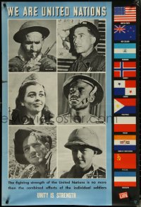 5s0270 WE ARE UNITED NATIONS #12 27x39 WWII war poster 1944 photographs taken from Life magazine!