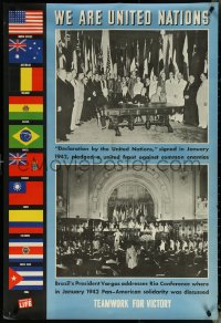 5s0278 WE ARE UNITED NATIONS #1 27x39 WWII war poster 1944 photographs taken from Life magazine!