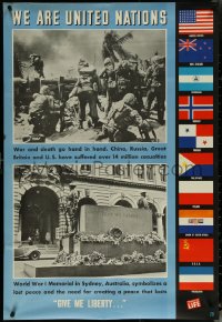 5s0266 WE ARE UNITED NATIONS #20 27x39 WWII war poster 1944 photographs taken from Life magazine!