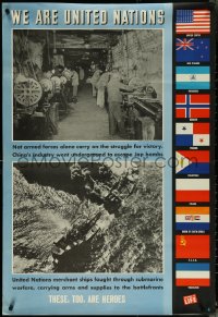 5s0275 WE ARE UNITED NATIONS #4 27x39 WWII war poster 1944 photographs taken from Life magazine!
