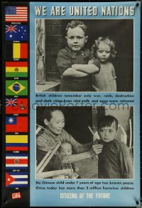 5s0274 WE ARE UNITED NATIONS #5 27x39 WWII war poster 1944 photographs taken from Life magazine!