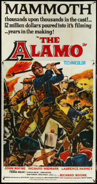5t0429 ALAMO 3sh 1960 great art of John Wayne & Richard Widmark in Texas War of Independence!