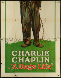 5t0434 DOG'S LIFE INCOMPELTE 3sh R1920s bottom 2/3 only, showing Tramp Charlie Chaplin's legs & cane!