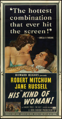 5t0444 HIS KIND OF WOMAN 3sh 1951 Robert Mitchum, sexy Jane Russell, Howard Hughes, rare!