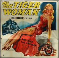 5t0427 TIGER WOMAN 6sh 1945 art of sexy Adele Mara, who's daring, dangerous & seductive, ultra rare!
