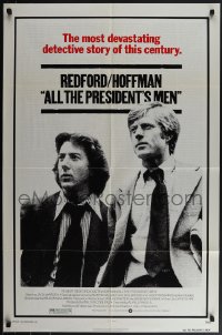 5t0810 ALL THE PRESIDENT'S MEN 1sh 1976 Dustin Hoffman & Robert Redford as Woodward & Bernstein!