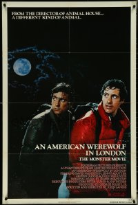 5t0813 AMERICAN WEREWOLF IN LONDON 1sh 1981 scared David Naughton & Griffin Dunne, John Landis!