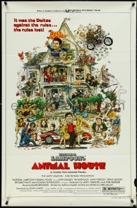 5t0814 ANIMAL HOUSE style B 1sh 1978 John Belushi, John Landis classic, art by Rick Meyerowitz!