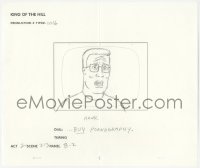 5t0320 KING OF THE HILL animation art 2000s cartoon pencil drawing of worried Hank Hill!