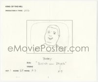 5t0322 KING OF THE HILL animation art 2000s cartoon pencil drawing of smiling Bobby Hill!