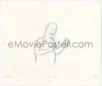5t0323 KING OF THE HILL animation art 2000s cartoon pencil drawing of Bill Dauterive with beer!