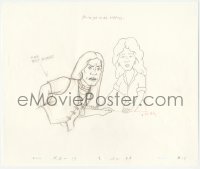 5t0324 KING OF THE HILL animation art 2000s cartoon pencil drawing of Nancy & John Redcorn!