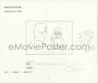5t0325 KING OF THE HILL animation art 2000s cartoon pencil drawing of Peggy Hill facing Hank!