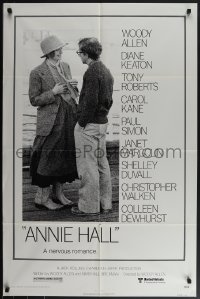 5t0815 ANNIE HALL 1sh 1977 full-length Woody Allen & Diane Keaton in a nervous romance!