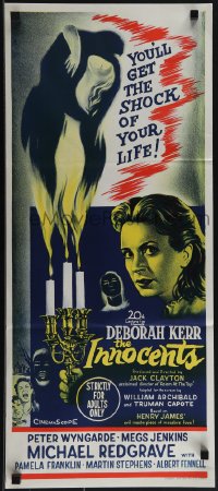 5t0525 INNOCENTS Aust daybill 1962 Deborah Kerr is outstanding in Henry James' classic horror story!