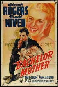 5t0824 BACHELOR MOTHER 1sh 1939 David Niven thinks the baby Ginger Rogers found is really hers!