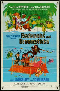 5t0831 BEDKNOBS & BROOMSTICKS 1sh 1971 Walt Disney, Angela Lansbury, great cartoon art!