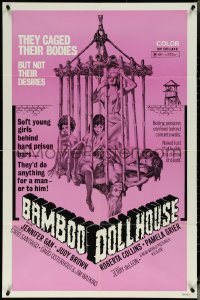 5t0835 BIG DOLL HOUSE 1sh R1980 artwork of Pam Grier whose body was caged, but not her desires!
