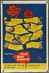 5t0836 BIG KNIFE 1sh 1955 Robert Aldrich, Jack Palance, Ida Lupino, Shelley Winters, Rod Steiger!