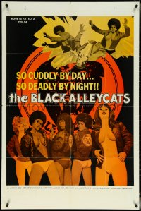 5t0838 BLACK ALLEYCATS 1sh 1973 so cuddly by day, so deadly by night, wacky sexy art!