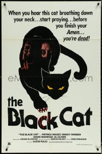 5t0839 BLACK CAT 1sh 1984 Lucio Fulci's Il Gatto Nero, cool feline horror art!