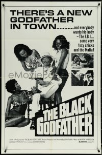 5t0840 BLACK GODFATHER 1sh R1970s the FBI, foxy chicks and the Mafia want his body!