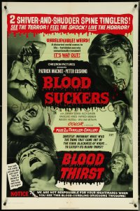 5t0847 BLOOD SUCKERS/BLOOD THIRST 1sh 1971 Peter Cushing, wacky horror double-bill!