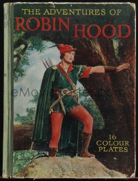5t0370 ADVENTURES OF ROBIN HOOD first edition English hardcover book 1938 with 16 color plates!