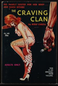5t1284 CRAVING CLAN paperback book 1964 his family lusted for her body... and each other, sexy art!