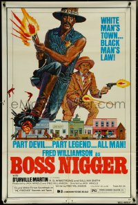 5t0852 BOSS NIGGER 1sh 1975 Fred Williamson in a white man's town with the black man's law!