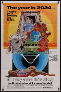 5t0853 BOY & HIS DOG 1sh 1975 cool Robert Tanenbaum sci-fi artwork with sexy half-dressed woman!