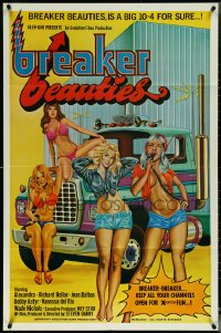 5t0856 BREAKER BEAUTIES 1sh 1977 sexy trucker girls in bikinis with CB radios, a big 10-4 for sure!
