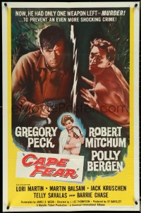 5t0865 CAPE FEAR 1sh 1962 Gregory Peck, Robert Mitchum, Polly Bergen, classic film noir!