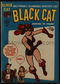 5t0195 BLACK CAT #5 comic book May 1947 Lee Elias cover art of Hollywood's glamorous detective star!
