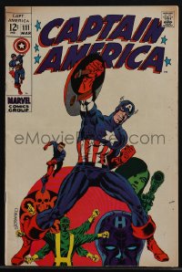5t0239 CAPTAIN AMERICA #111 comic book March 1969 great cover art by Jim Steranko, Stan Lee!