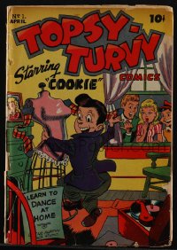 5t0237 TOPSY-TURVY #1 comic book April 1945 art by Dan Gordon, Tommie Vincent & Roy Harmon!
