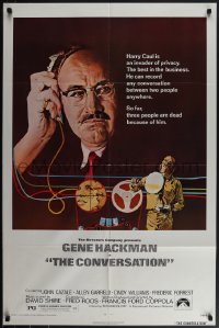 5t0881 CONVERSATION 1sh 1974 art of Gene Hackman by Bernard D'Andrea, Francis Ford Coppola