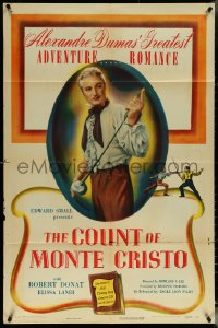 5t0882 COUNT OF MONTE CRISTO 1sh R1948 cool image of Robert Donat as Edmond Dantes!