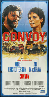 5t0024 CONVOY English 3sh 1978 different art of trucker Kris Kristofferson & sexy Ali McGraw!