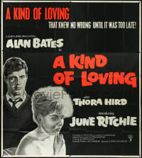 5t0025 KIND OF LOVING dayglo English 6sh 1962 Schlesinger, love knew no wrong until it was too late!