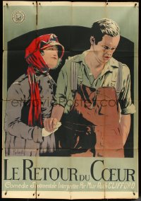 5t0147 RED RED HEART French 1p 1920 Andre Felix Roberty art of Ruth Clifford & Salisbury, rare!