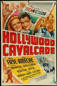 5t0986 HOLLYWOOD CAVALCADE 1sh 1939 art of Alice Faye, Don Ameche & many top stars, ultra rare!