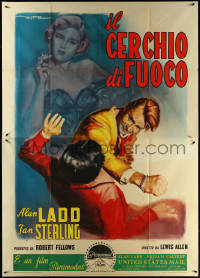 5t0058 APPOINTMENT WITH DANGER Italian 2p 1951 De Seta art of tough Alan Ladd & bad Jan Sterling!