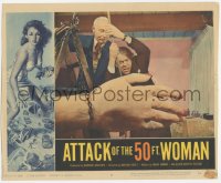 5t0611 ATTACK OF THE 50 FT WOMAN LC #2 1958 great special FX image of giant hand caught by chains!