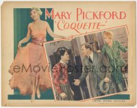 5t0626 COQUETTE LC 1929 sexy Mary Pickford stands behind William Janney & Matt Moore, very rare!
