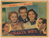 5t0631 CRAIG'S WIFE LC 1936 best portrait of John Boles between Rosalind Russell & Billie Burke!