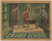 5t0632 CRIME SCHOOL LC 1938 close up of Billy Halop pointing gun at Humphrey Bogart & Gale Page!